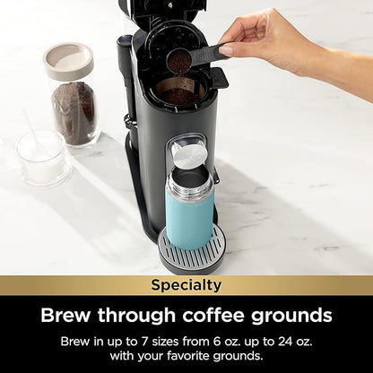 Ninja | Coffee Maker | Single Serve |Brew with Coffee Pods & Grounds| Compatible with K-Cup Coffee Pods | 4 Brew Styles, up to 24oz Cup Sizes & 56oz Removable Reservoir | Black | PB051