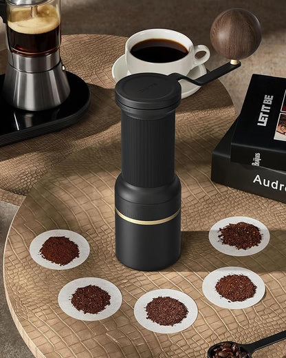 Cocinare ESSENCE GO B38 Ultra Manual Coffee Grinder – with Carrying Case Hand Grinder Capacity 30g, GhostEdge Ultra Burr & 80 Grind Settings, Perfect for Pour-over, Espresso, Cold Brew (Black)