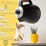 Load image into Gallery viewer, Mixpresso Electric Kettle Temperature Control, Hot Water Kettle Electric, Cordless 1 Liter Capacity, Keep Warm &amp; Led Indicator, Auto-Shutoff, Boil-Dry Protection, Black Electric Kettle