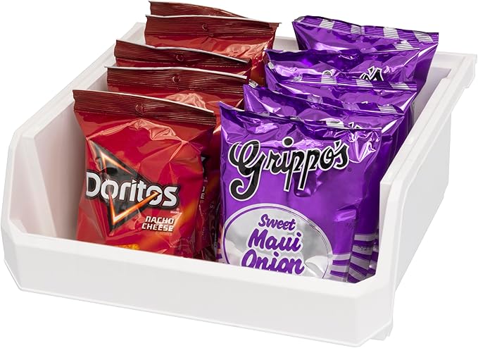 Plastic Containers for Organizing and Storage Bins for Closet, Kitchen, Office, Garage or Pantry Organization, Stackable Bins, Extra Large (14.8" x 16.5" x 7"), 4-Pack, White