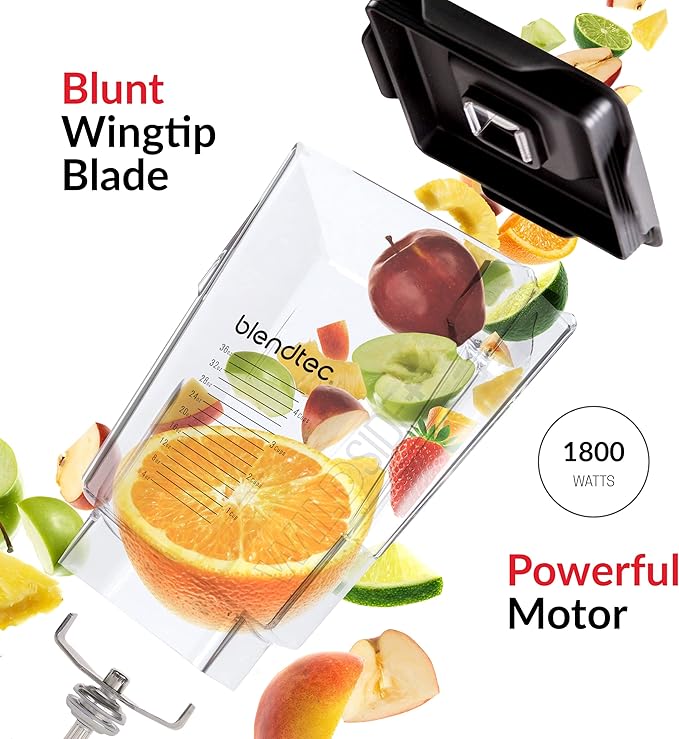 Blendtec Professional 800 - Blender with WildSide+ Jar (90 oz) for Smoothies & Frozen Drinks - Quietest Professional-Grade Power - 11-Speed Touch Slider - Easy to Clean - Black