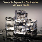 Load image into Gallery viewer, HEYNEMO Clear Ice Maker – Compact Countertop Ice Machine with 1.6" Square Ice Cubes, Fast 10-Min Ice Production, Self-Cleaning,LED Light &amp; Timer，Portable Electric Ice Maker for Kitchen, Bar, RV, Black