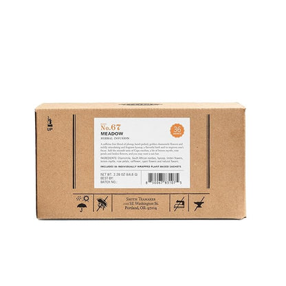 Steven Smith Teamaker Meadow No. 67, Chamomile, Rooibos, Hyssop & Rose Petals, Herbal Tea Blend, Caffeine-Free, Sugar-Free, Sustainably Grown, Tea Bags, 36 Sachets, 0.85oz each