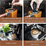 Load image into Gallery viewer, 22 PCS Espresso Accessories Kit, 51mm Spring Loaded Calibrated Espresso Coffee Tamper Set with Tamper Mat, WDT Tool, Latte Art Kit, Frothing Pitcher and Towel for Coffee Making (51mm)