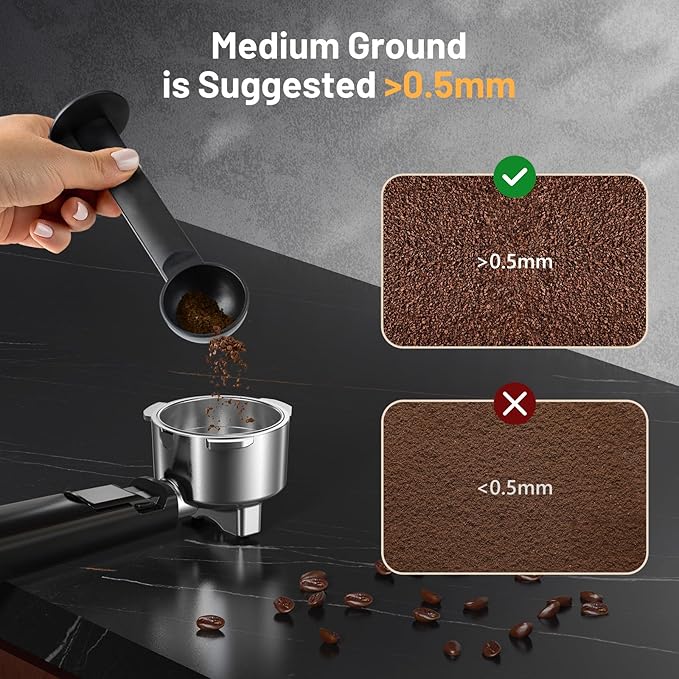 Espresso Machine, 20 Bar Professional Espresso Coffee Maker with Milk Frother Steam Wand, Hot & Iced Coffee Machine, Compact Stainless Steel Coffee Machine for Cappuccino,Latte,Cold Brew