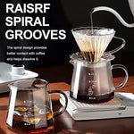 Load image into Gallery viewer, 21oz Pour Over Coffee Maker Set, V60 Glass Coffee Dripper, Octagonal Shape Coffee Pot with 40Pcs Filter Paper Gift Set