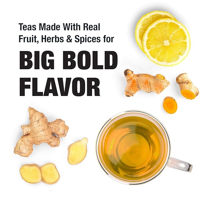 Tiesta Tea - Lemon Ginger Turmeric, Loose Leaf, Lemon Ginger Herbal Tea, Premium Blend, Non Caffeinated Herbal, Make Hot or Iced Brews Up to 25 Cups, 2.5 Ounce Resealable Pouch