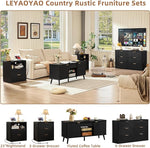 Load image into Gallery viewer, LEYAOYAO 48" Fluted Lift Top Coffee Table with Hidden Storage &amp; Adjustable Shelves, Lifting Tabletop Large Rectangular Coffee Tables, Mid Century Modern Wood Center Table for Living Room,Black