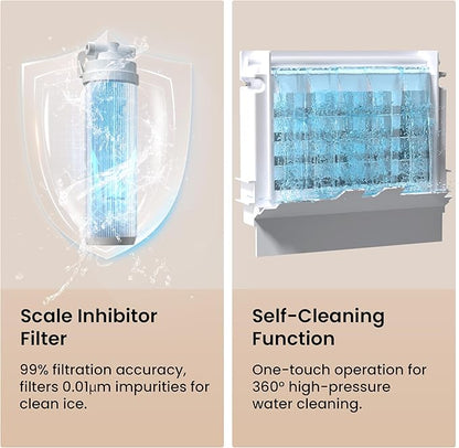 Coolski 15” Under Counter Ice Maker Machine, 85 Lbs/Day, 30 LBS Storage Bin, Auto-Cleaning, Built-in Freestanding Commercial Ice Maker for Outdoor Home Bar Restaurant