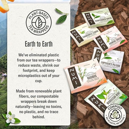 Numi Organic Tea Matcha Toasted Rice, 18 Count (Pack of 3) Box of Tea Bags, Green Tea (Packaging May Vary)