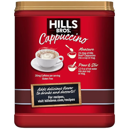 Hills Bros. Cappuccino Mix – Rich, Frothy Coffeehouse-Tasting Instant Drink Mix – Quick and Easy Preparation – Perfect for Hot & Iced Drinks & Creaming Coffee – Sugar-Free Double Mocha, 1 Pack of 12oz