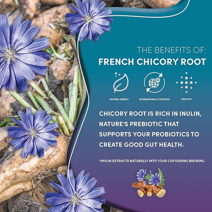 Teeccino Dandelion Herbal Tea - Dark Roast - 25 Tea Bags - Caffeine Free, Prebiotic, Gluten Free, 3x More Herbs