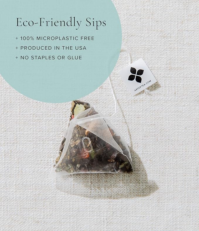 Art of Tea | White Coconut Crème Tea | 50 Eco Friendly Pyramid Tea Bag Sachets