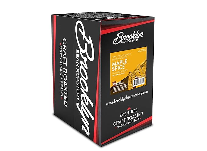 Brooklyn Beans Roastery Coffee Pods, Fall Maple Spice Flavored - Compatible with Keurig K Cup Brewers Including 2.0 Machines, 40 Count, Autumn-Inspired