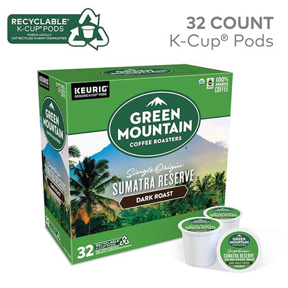 Green Mountain Coffee Roasters Sumatra Reserve Coffee, Keurig Single-Serve K-Cup pods, Dark Roast, 32 Count