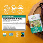 Load image into Gallery viewer, ORGANIC INDIA Tulsi Peppermint Tea - Caffeine Free Herbal Mint Tea - Stress Relieving Holy Basil, Immune &amp; Digestion Support, Vegan, USDA Certified Organic, Fairtrade - 18 Infusion Bags, 3 Pack