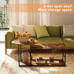 Load image into Gallery viewer, WOHOMO Coffee Table, Mid Century Modern Coffee Table for Living Room Rustic Farmhouse Center Table 2 in 1Detachable Table Set, Rustic Brown
