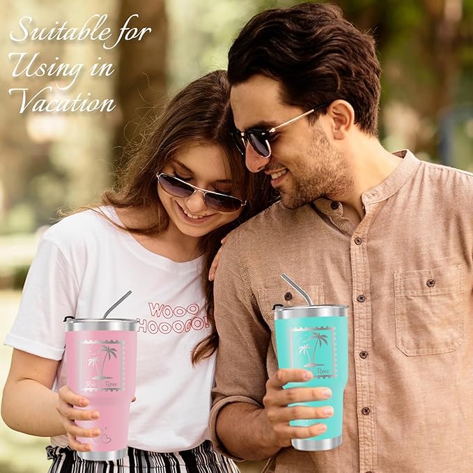 Personalized Tumbler with Pictures Text Name, Custom Double Wall Insulated 20oz Coffee Tumbler, Personalized Gifts for Women Men Friend, Christmas Gifts w/Lid (30oz Engraved)