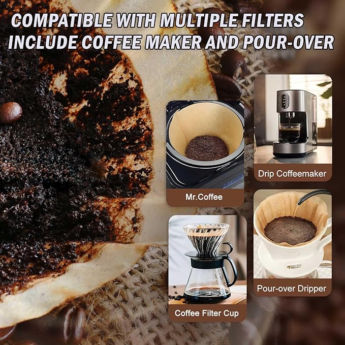 Coffee Filters #4, 200 Count Cone Paper Coffee Filter 8-12 Cup, Unbleached Natural Disposable No 4 Filters Fits for Pour Over, Drip Coffee Maker Suitable for Home, Shop Commercial (Brown)