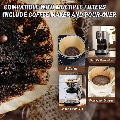 Coffee Filters #4, 200 Count Cone Paper Coffee Filter 8-12 Cup, Unbleached Natural Disposable No 4 Filters Fits for Pour Over, Drip Coffee Maker Suitable for Home, Shop Commercial (Brown)