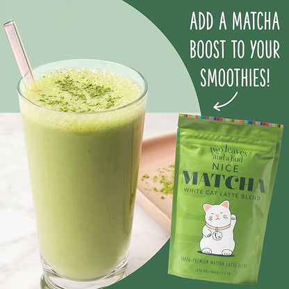 Two Leaves and a Bud Nice Matcha Latte Blend (36 Servings), Japanese Matcha Green Tea Powder, 1 Resealable Bag, 1.1lb (500g)