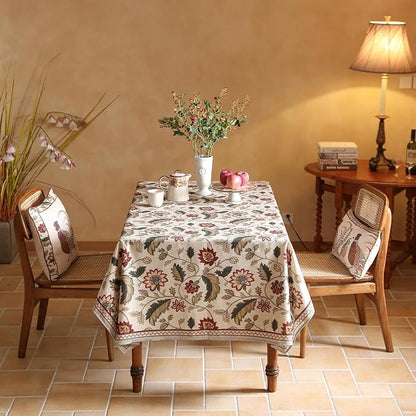 Designer Provence Floral Small Square Tablecloth,Linen Colorful Washable Indoor Table Cloth,Durable Home Decor Tablecloths for Dining Thanksgiving Kitchen Christmas,55"*55"-Ratina