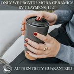 Load image into Gallery viewer, Mora Double Wall Ceramic Coffee Travel Mug with Lid, 14 oz, Portable, Microwave, Dishwasher Safe, Insulated Reusable Tall Cup, Splash Resistant Lid - To Go Tumbler for Car Cup Holder, Nightwaves