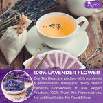 Load image into Gallery viewer, 120 Lavender Flower Tea Bags, 100% Natural &amp; Pure from Lavender Flowers. Loose Flower Lavender Herbal Tea. Lavender Flower Tea. No Sugar, No Caffeine, No Gluten, Vegan.