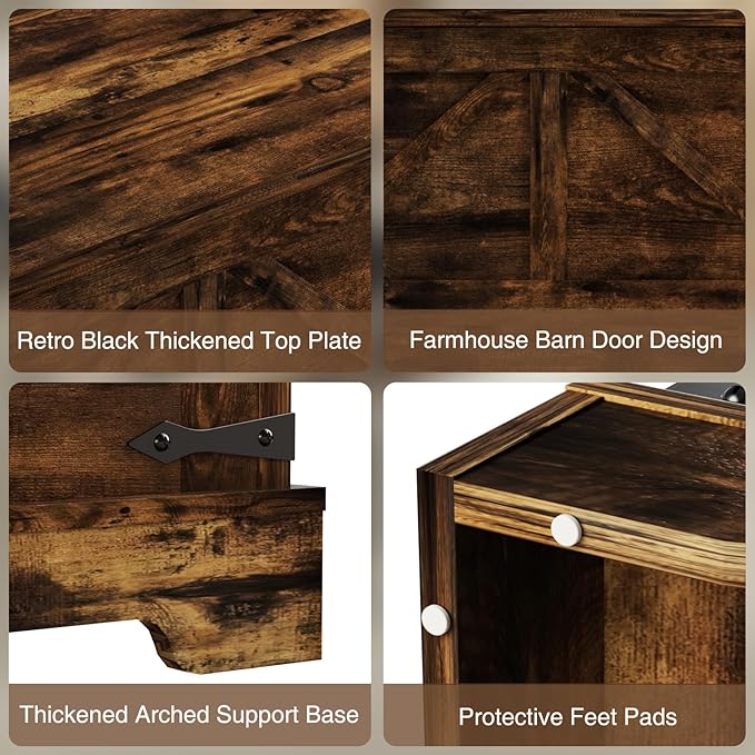 Coffee Table with Storage, 31.5" W Farmhouse Lift Top Wood Square Center Table with Charging Station, Rustic Cocktail Tables with Flip Top Lids for Living Room, Home Office, Rustic Brown