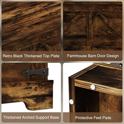 Coffee Table with Storage, 31.5" W Farmhouse Lift Top Wood Square Center Table with Charging Station, Rustic Cocktail Tables with Flip Top Lids for Living Room, Home Office, Rustic Brown