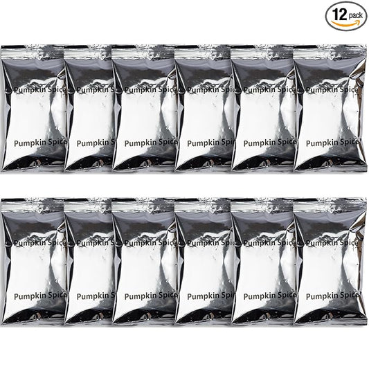 Sarasota Coffee Ground Packets | Gourmet Flavored Medium Roast Grounds Packs | Pumpkin Spice Latte | Low Acid Mold Free Bulk Individual Single Pot Pouches for 12 Cup Coffee Maker | 2 oz Bags, 12 Count
