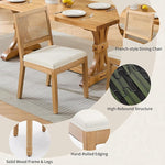 Load image into Gallery viewer, Vintage French Country Dining Chairs Set of 4, Rattan Dining Chairs with a Low Square Back, Beige 4 Dining Chair Set, Sillas para Comedor, Kitchen &amp; Dining Room Chair (Beige, Rattan, 4Pcs)