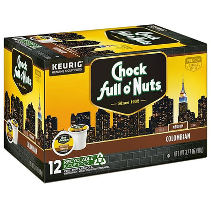 Chock full o’Nuts Variety Pack Keurig K-Cup Pods for Keurig Brewers – Premium Arabica, Mild, Medium and Dark Roast – Single Serve – 4 Packs of 12 K-Cup Pods