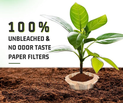 VIVI SKY K cup Coffee Paper Filters with Lid Disposable for Keurig, Fits All Keurig Single Serve Filter Brands (Natural with Lid, 300)