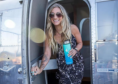 HYDRO CELL Stainless Steel Insulated Water Bottle with Straw - For Cold & Hot Drinks - Metal Vacuum Flask with Screw Cap and Modern Leakproof Sport Thermos for Adults (Teal/Blue 24oz)