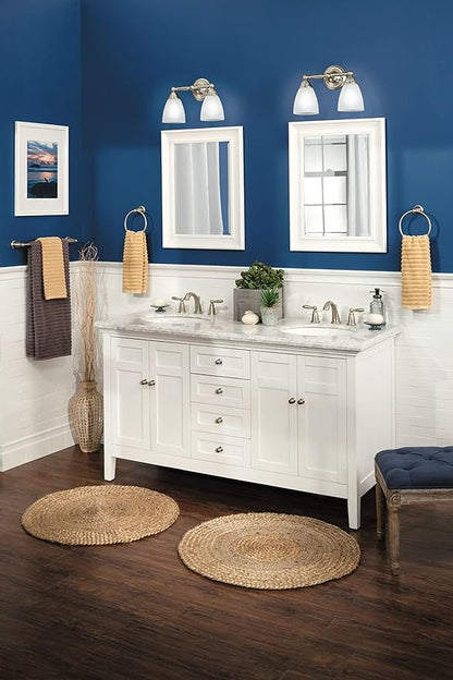 Moen YB2262BN Brantford 2-Light Dual-Mount Bath Bathroom Vanity Fixture with Frosted Glass, Brushed Nickel