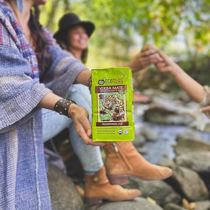 ECOTEAS Organic Yerba Mate Loose Leaf Tea – Unsmoked Detox Herbal Tea for Natural Energy – Coffee Alternative - Kosher, Non-GMO, Gluten-Free - Traditional Cut, 1 lb (Pack of 3)