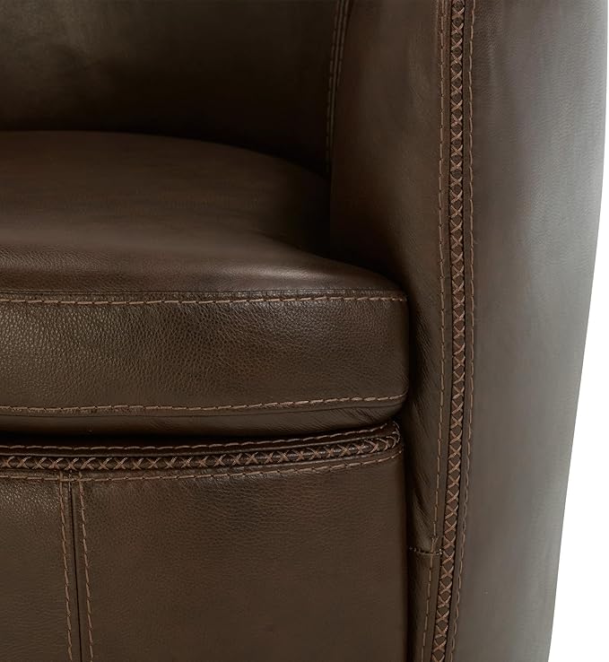 Parker Living Barolo - Vintage Brown 100% Italian Leather Swivel Club Chair