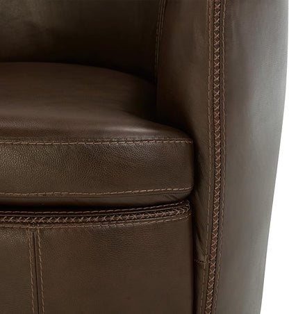 Parker Living Barolo - Vintage Brown 100% Italian Leather Swivel Club Chair