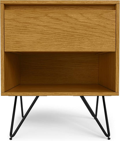 SIMPLIHOME Hunter 20 inch Wide Industrial Nightstand in Oak for the Living Room and Bedroom