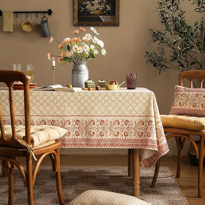 Designer Linen Floral Small Square Tablecloth,Pale Yellow Farmhouse Indoor Table Cloth,Durable Decor Tablecloths for Dining Kitchen Thanksgiving Christmas,55"*55"-Chamonix A