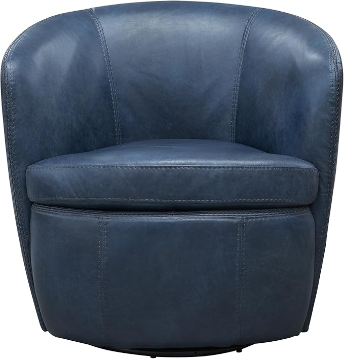Parker Living Barolo - Vintage Navy 100% Italian Leather Swivel Club Chair