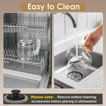 Milk Frother, 16.9 OZ Milk Frother and Steamer, 4 in 1 Electric Milk Frother Dishwasher Safe, Durable Silent Working Frother for Coffee, Hot and Cold Foam Maker, White Glass