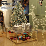 Load image into Gallery viewer, Glass Coffee Table Modern Center Table,Minimalist Coffee Table Sofa Side Tea Table for Living Room,Tempered Glass-top with Sturdy Metal Frame, Easy Assembly,26.4 x 26.4 x 15.7 Inches, Gold