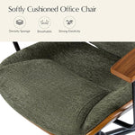 Load image into Gallery viewer, HULALA HOME Solid Wood Office Chair with Rocking Function, Comfy Fabric Desk Chair with Bent Wood and Metal Base, Height Adjustable Swivel Computer Task Chair, Green
