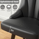 Load image into Gallery viewer, Swivel Bar Stools with Backs, 24" Counter Height Barstools Set of 4, PU Leather Upholstered Counter Bar Stools with Solid Wood Legs for Kitchen Island, Home Bar, Black