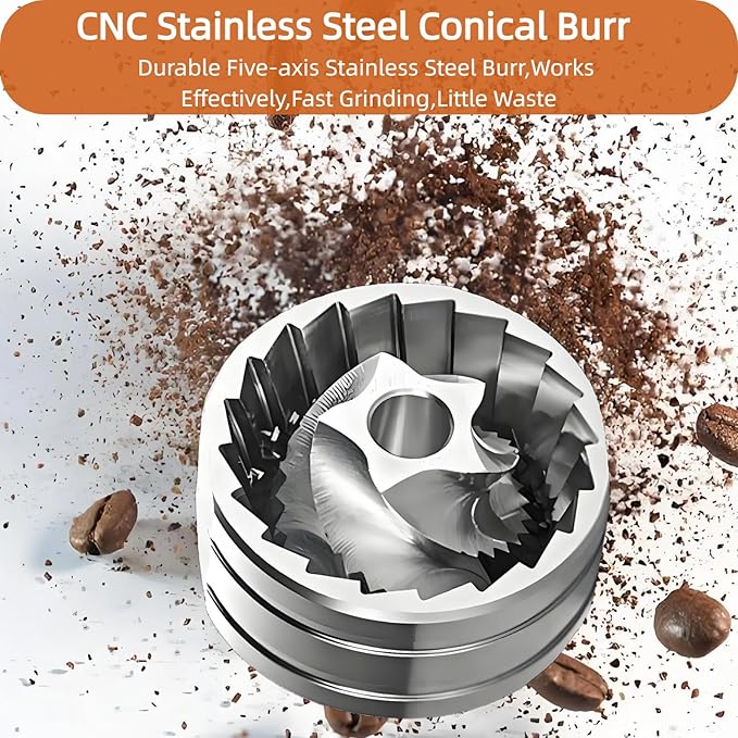 Manual Coffee Grinder Hand Adjustable Burr Conical Stainless Steel Grinder Portable Mill Faster Grinding for Espresso Pourover Frenchpress Moka Americano for Office Home Traveling Camping