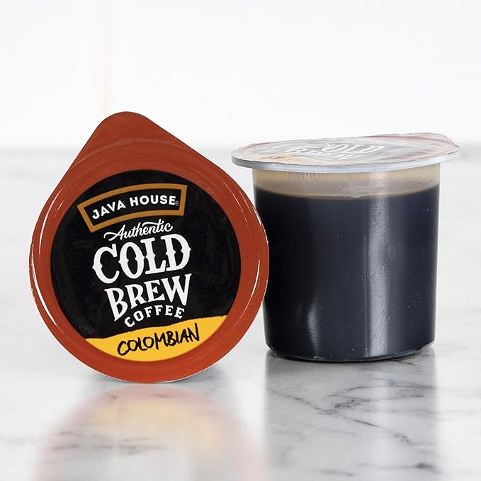 Java House Cold Brew Coffee Concentrate Single Serve Liquid Pods, Peel and Pour, Ready Hot or Iced, TSA Approved
