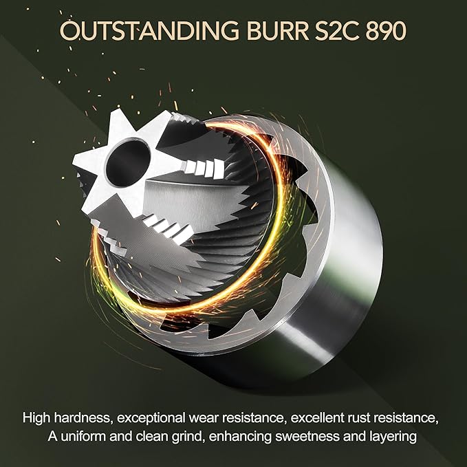 Timemore S3 Manual Coffee Grinder - External Adjustment with Stainless Steel Patented Burr | Hand Coffee Grinder Hign Presicion | Premium Timemore Grinder Chestnut S3, Green