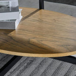 Load image into Gallery viewer, Solid Wood Oval Coffee Table with Cross Metal Legs, 43.3in Modern Industrail Center Table with Open Shelf Cocktail Tea Table for Living Room Bedroom, Rustic Nature 1811